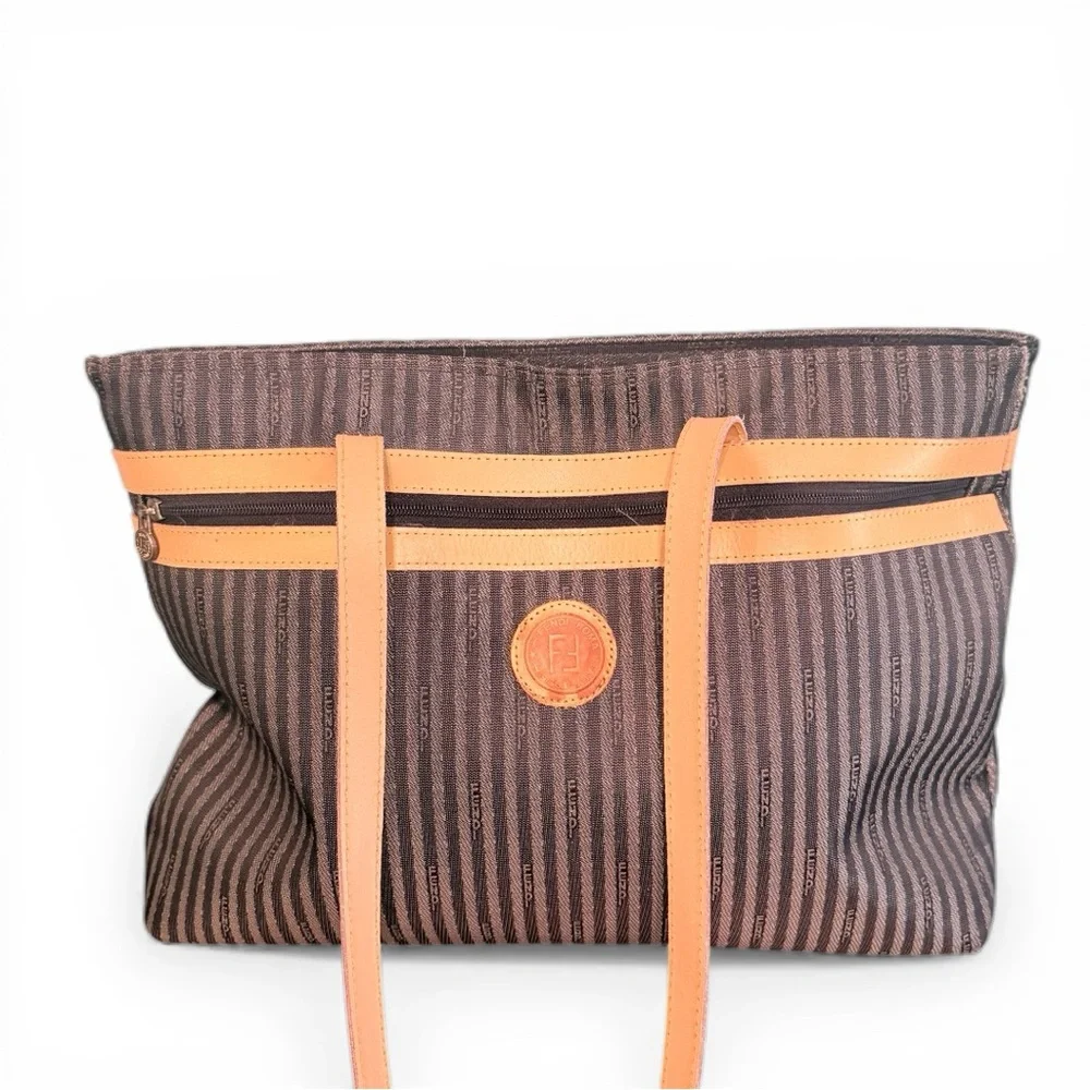 Vintage Fendi Pequin Stripe Tote Bag - Picture 3 of 15
